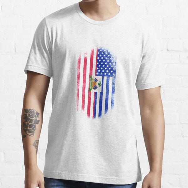 Haitian American Flag Haiti and USA Design Essential T-Shirt