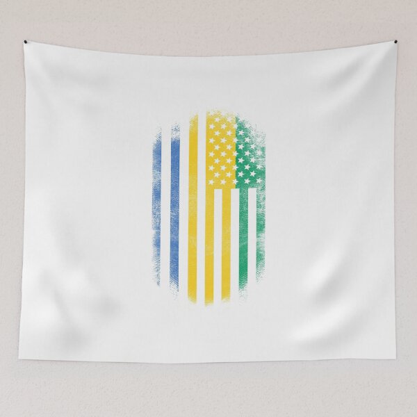 Item preview, Gabonese American Flag   Gabon and USA Design designed and sold by ockshirts.
