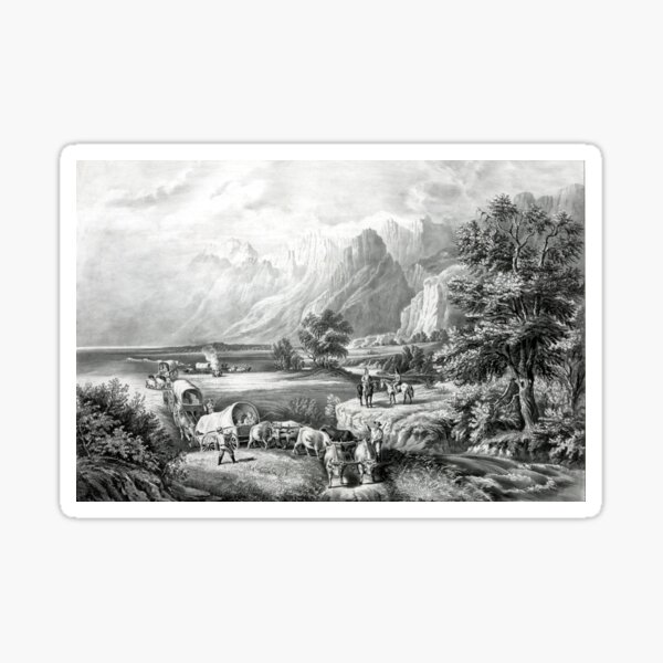 The Rocky Mountains - Emigrants Crossing the Plains - 1866 Sticker