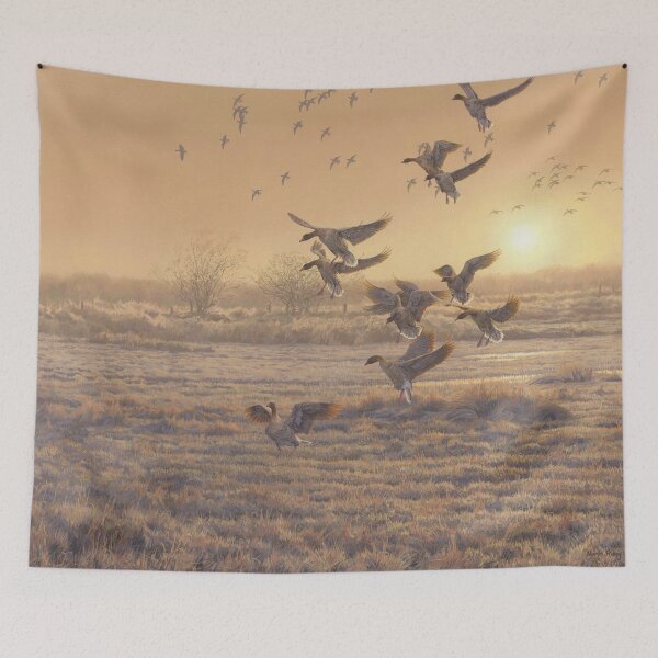 Item preview, "First In", Pink-footed Geese at Dawn designed and sold by martinridleyart.