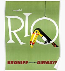 Rio Vintage Travel Poster Restored Poster