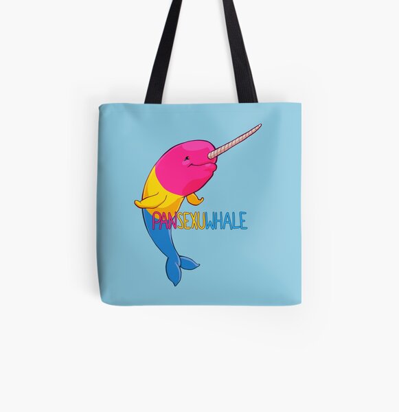 Pansexuwhale - with text All Over Print Tote Bag