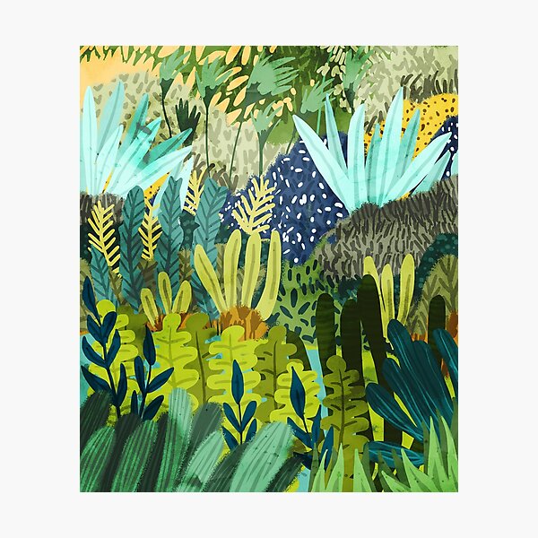 Item preview, Wild Jungle Painting, Forest Dark Botanical Nature, Plants Tropical Eclectic Modern Illustration designed and sold by 83oranges.