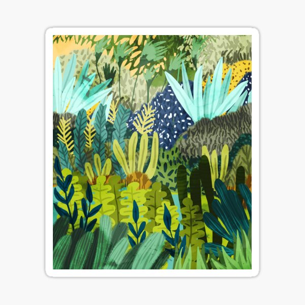Vista previa del artículo con la obra «Pintura de la selva salvaje, Naturaleza botánica oscura del bosque, Plantas Ilustración moderna ecléctica tropical», diseñado y vendido por 83oranges.