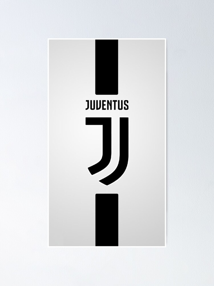 Juventus Logo Stripes Black And Grey Poster
