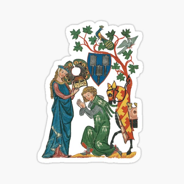 Medieval German Minne art Sticker