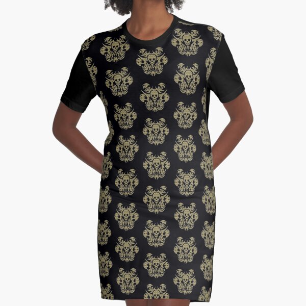 SKULL TRIBAL GOLDOPTIK T-Shirt Kleid