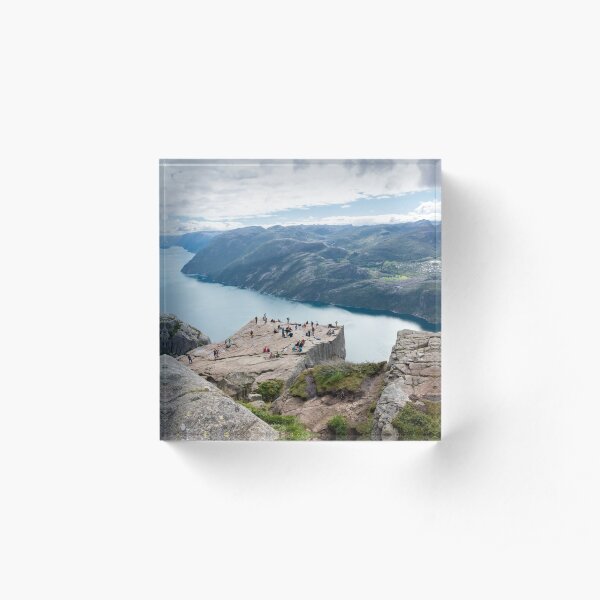 Felsplattform Preikestolen am Lysefjord, Norwegen / Skandinavien Acrylblock