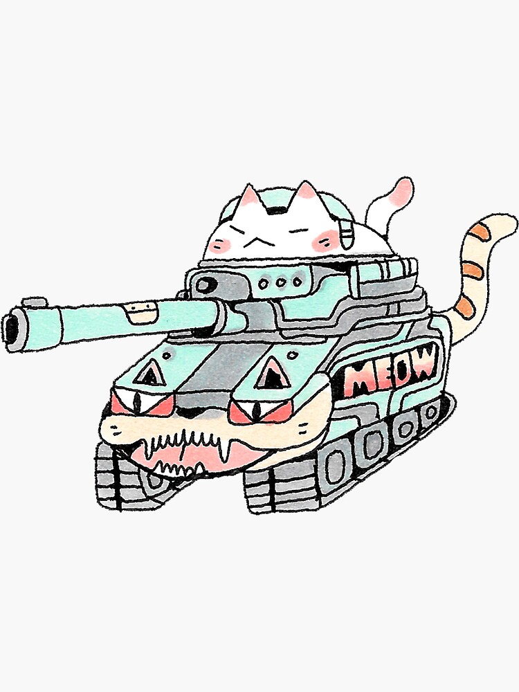 cat illustration military tank illustration