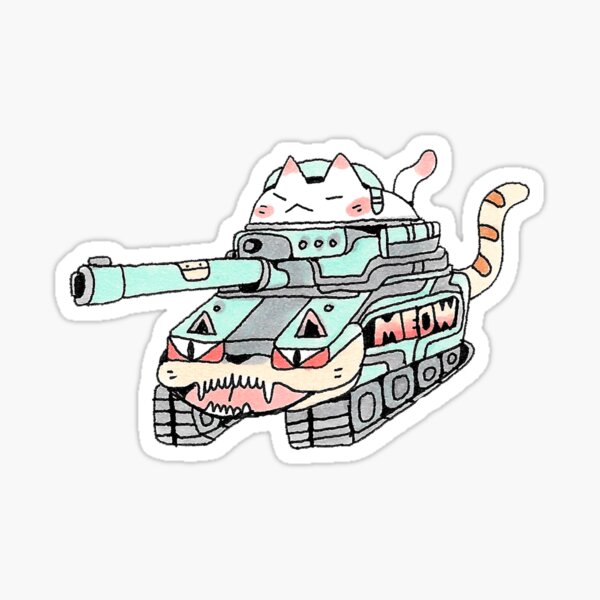 Tank Cat Sticker