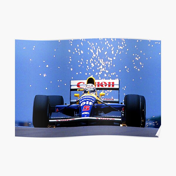 Nigel Mansell in his 1991 Williams Renault Poster