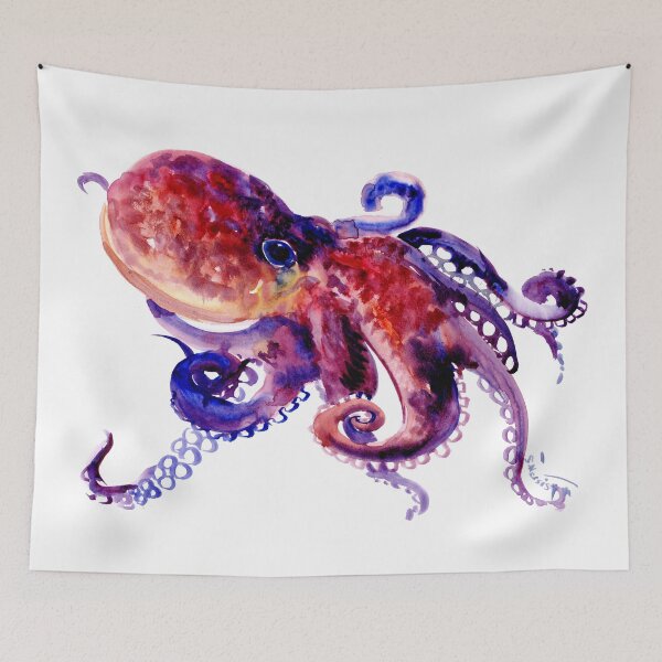 Item preview, Octopus, Red Purple Ocotpus Artwork designed and sold by surenart.