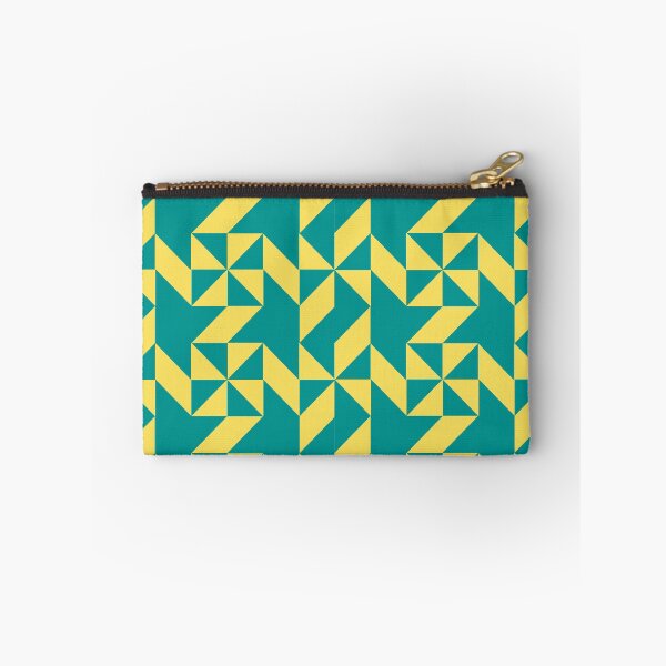 Item preview, Yellow and Green Square Triangle Abstract Quilt Pattern  designed and sold by infinitygrafix.