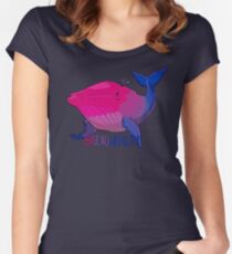 Bisexuwhale - with text Women's Fitted Scoop T-Shirt