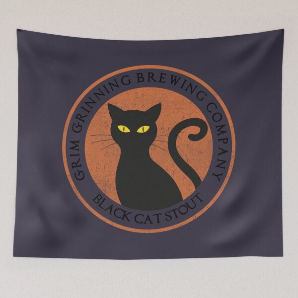 Item preview, Black Cat Stout Grim Grinning Brewing Company Vintage designed and sold by FandomTrading.