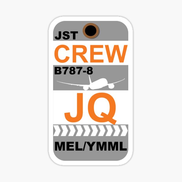 JQ Boeing 787-8 Dreamliner Crew Melbourne Sticker