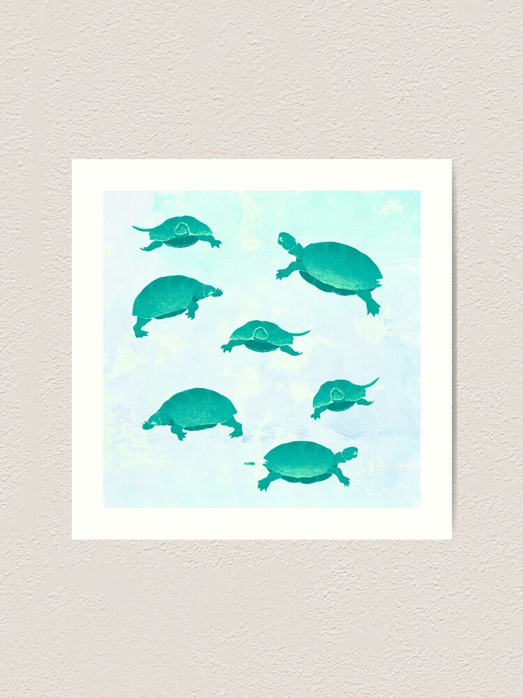 Alternate view of Song of the turtle- save our seas Art Print