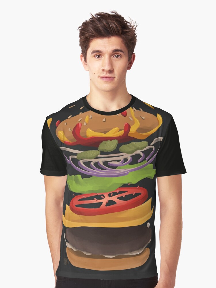 B R G E R - Deconstructed Fast Food" T-shirt for Sale by pnutbutter-art | Redbubble | burger graphic t-shirts - fastfood graphic t-shirts - fast food graphic t-shirts