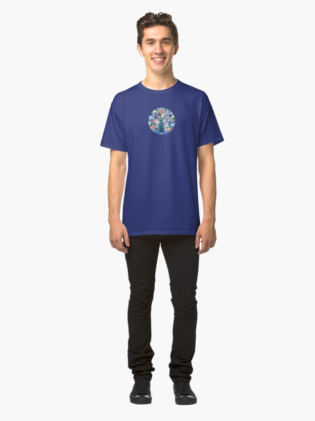 Alternate view of Rainbow Peacock Classic T-Shirt