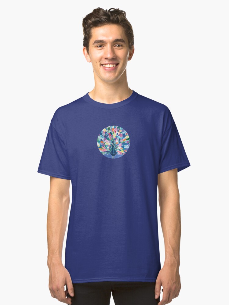 Alternate view of Rainbow Peacock Classic T-Shirt