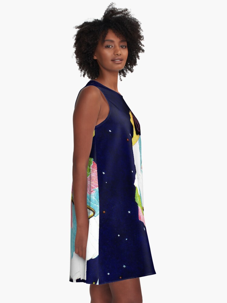 Alternate view of VOGUE : Vintage 1921 Tennis in the Stars Print A-Line Dress
