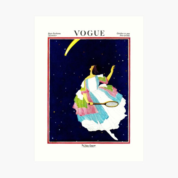 VOGUE : Vintage 1921 Tennis in the Stars Print Art Print