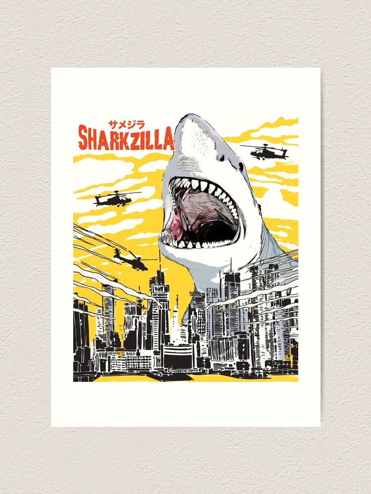 Sharkzilla Funny Shark T-Shirt | Shark Lovers Gift Sharkzilla Funny Shark T-Shirt | Shark Lovers Gift