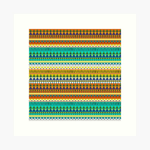 Aztec triangles and geometry Art Print