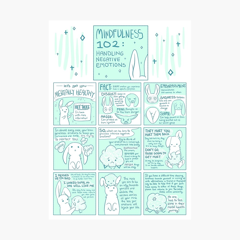 Let's Get You Mentally Healthy: Mindfulness 102 Bunny Comic Photographic Print