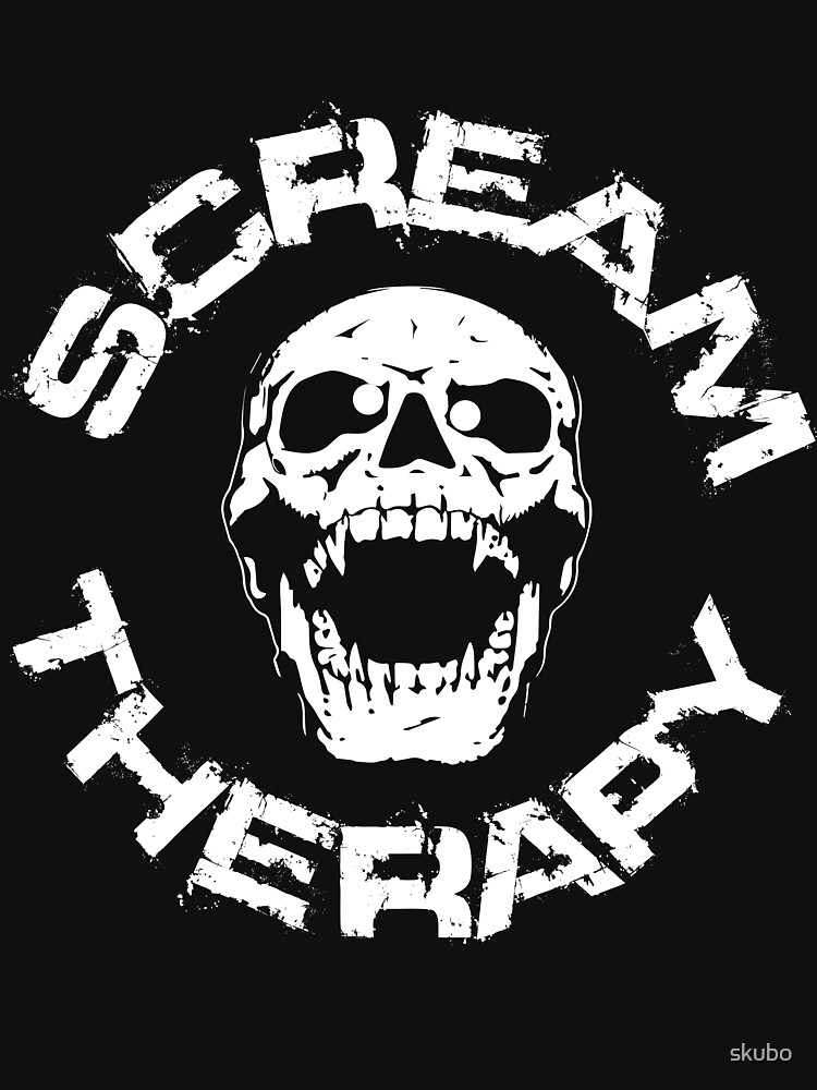 Scream Therapy - cross eyed skull white von skubo