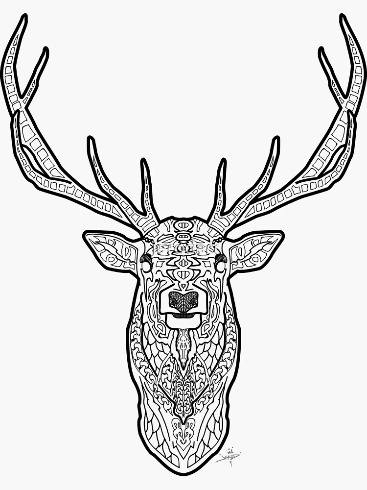"Norse Elk" Sticker by jerodart Redbubble