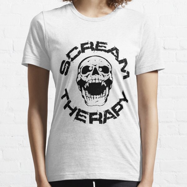 Scream Therapy - cross eyed skull black Essential T-Shirt