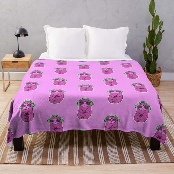 Item preview, Happy Pink Sloth Listening to Music designed and sold by SubtleSplit.