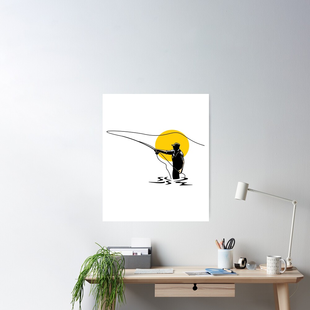 Vintage Retro Fly Fishing Gift For Men Poster for Sale by MintedFresh