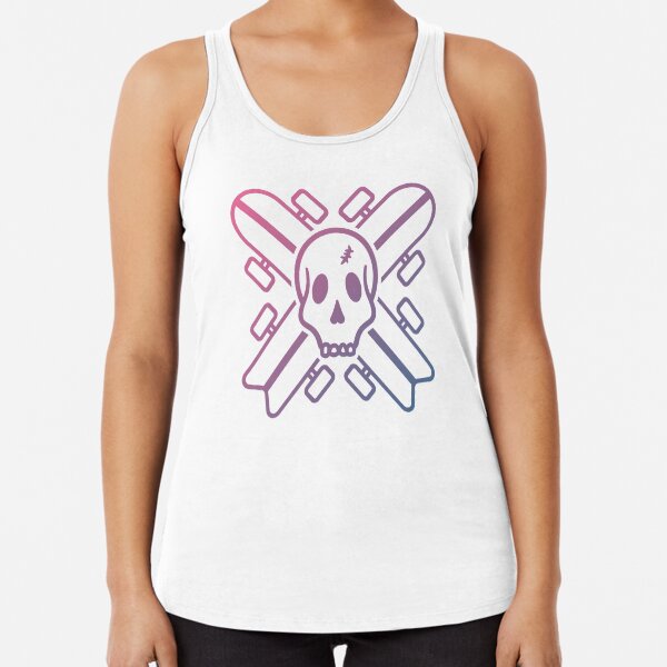 Skateboard Skull Racerback Tank Top