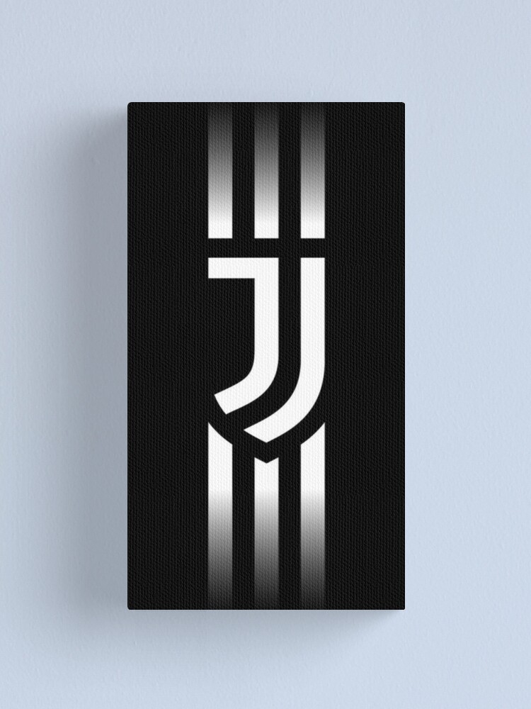 Juventus Logo Fading Stripes Hd Canvas Print