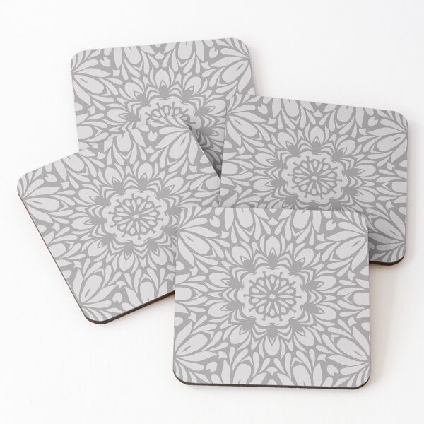 Item preview, Grey Abstract Leafy Floral Mandala designed and sold by Mia Harper Design.