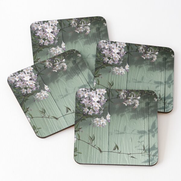 Item preview, Jasmine Nightshade Vine on a Green Fence designed and sold by pixelmountain.