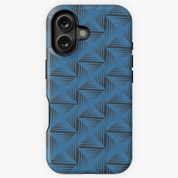 Aperçu de l'œuvre  Motif abstrait de zèbre illusion d'optique noir et blanc avec fond bleu créée et vendue par infinitygrafix.
