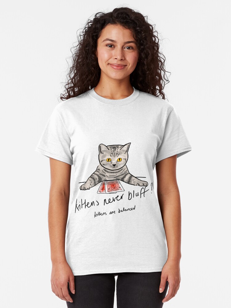 Alternate view of Bluffing Poker Kitten Classic T-Shirt
