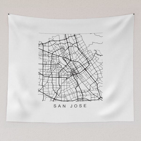 Item preview, San Jose CA Minimalist City Street Map Dark Design designed and sold by Andrewkgolf.