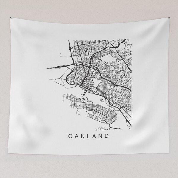 Item preview, Oakland Minimalist City Street Map Dark Design designed and sold by Andrewkgolf.