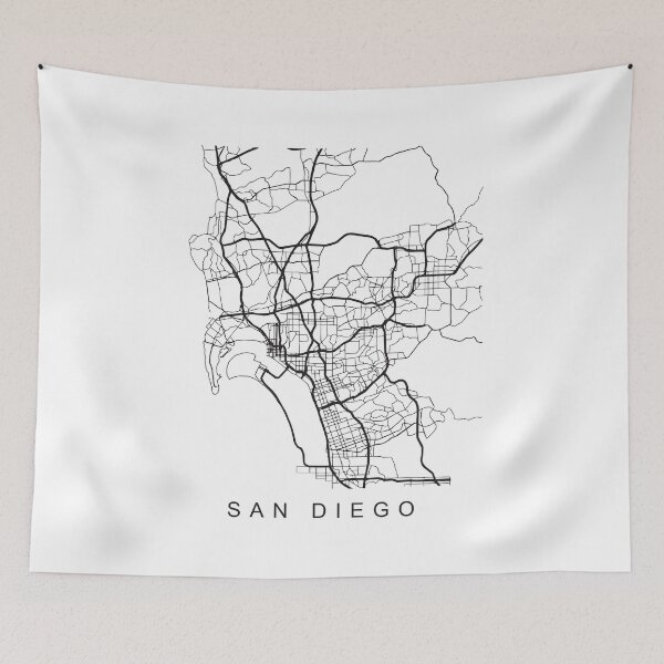 Item preview, San Diego CA Minimalist City Street Map Dark Design designed and sold by Andrewkgolf.