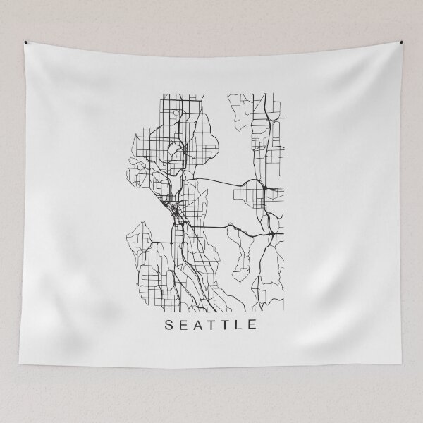 Item preview, Seattle WA Minimalist City Street Map Dark Design designed and sold by Andrewkgolf.