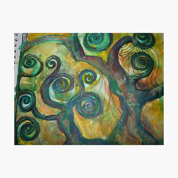 Item preview, curly trees/attempt of "klimt's style" designed and sold by jacquigrieve.