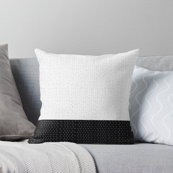 Handdrawn lines and dots Throw Pillow