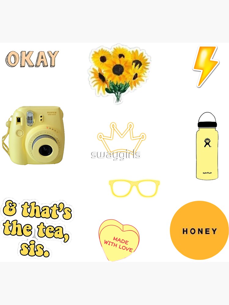 Orange yellow aesthetic sticker pack 2 Magnet for Sale by swaygirls