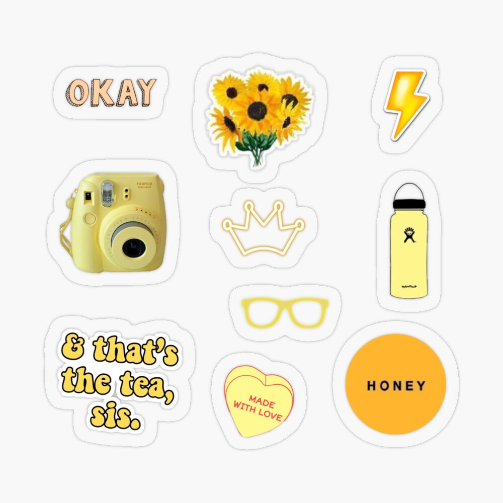 Mini Yellow Aesthetic Sticker Pack 