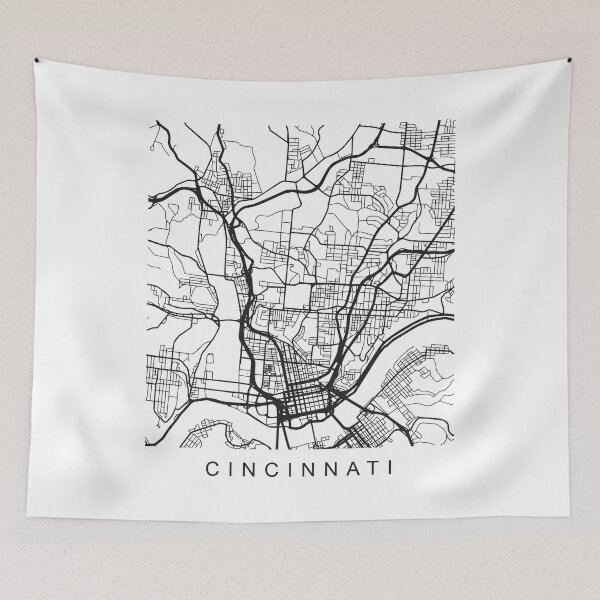 Item preview, Cincinnati Minimalist City Street Map Dark Design designed and sold by Andrewkgolf.