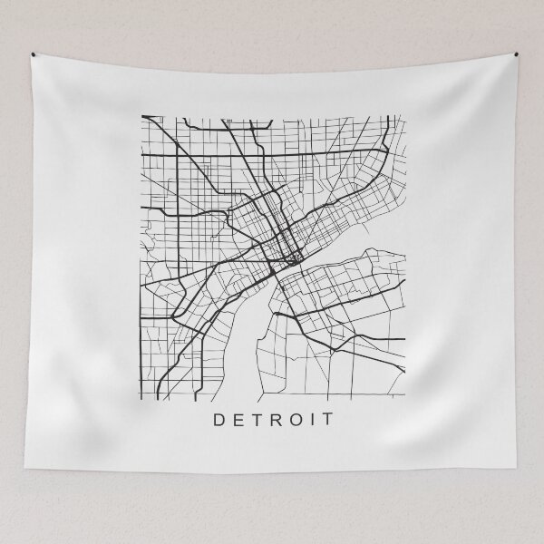 Item preview, Detroit MI Minimalist City Street Map Dark Design designed and sold by Andrewkgolf.